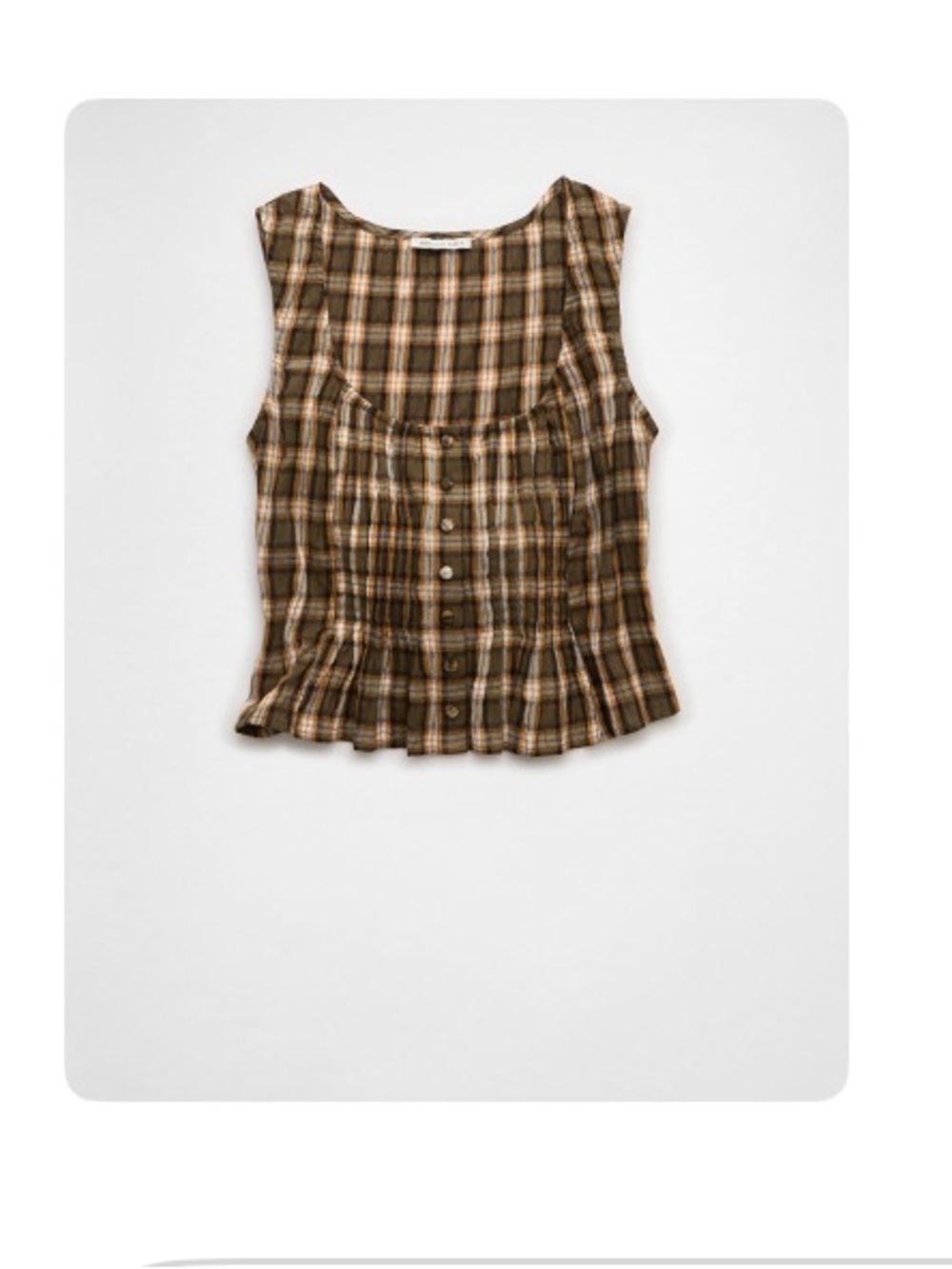 Aerie Brown Plaid set
